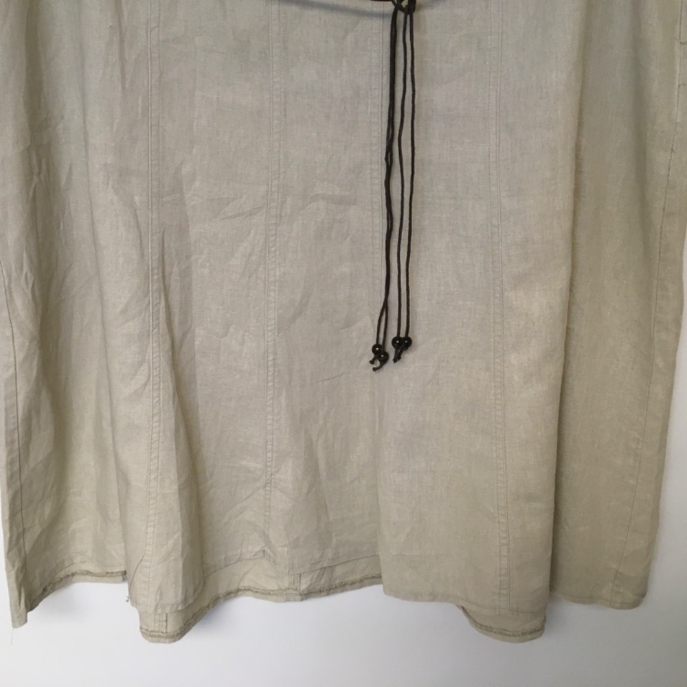 Dress Barn  linen skirt SZ 18 godet tan office casual office beachy - Picture 3 of 10